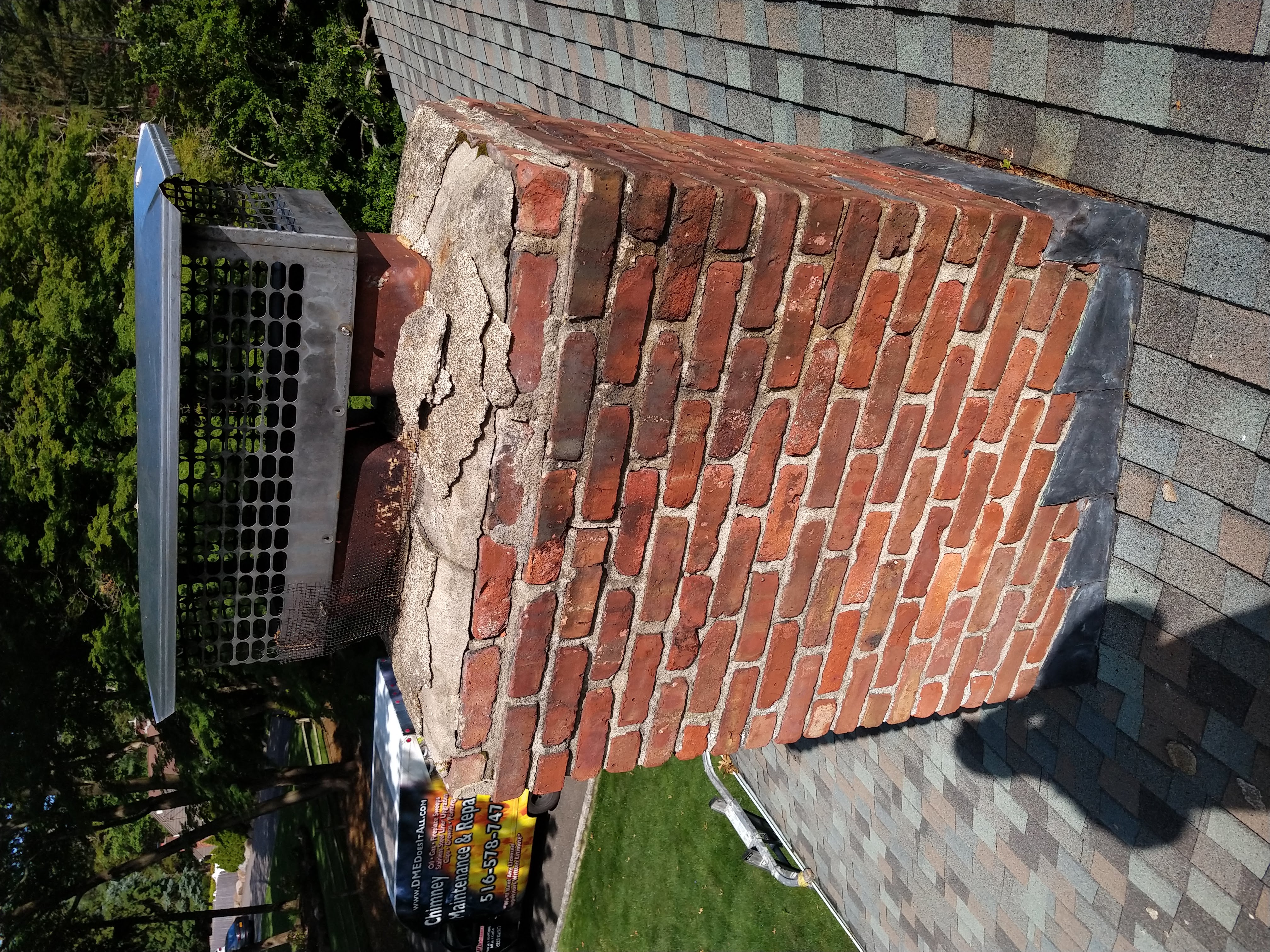 Before and after chimney pointing and tuckpointing in Valley Stream, NY